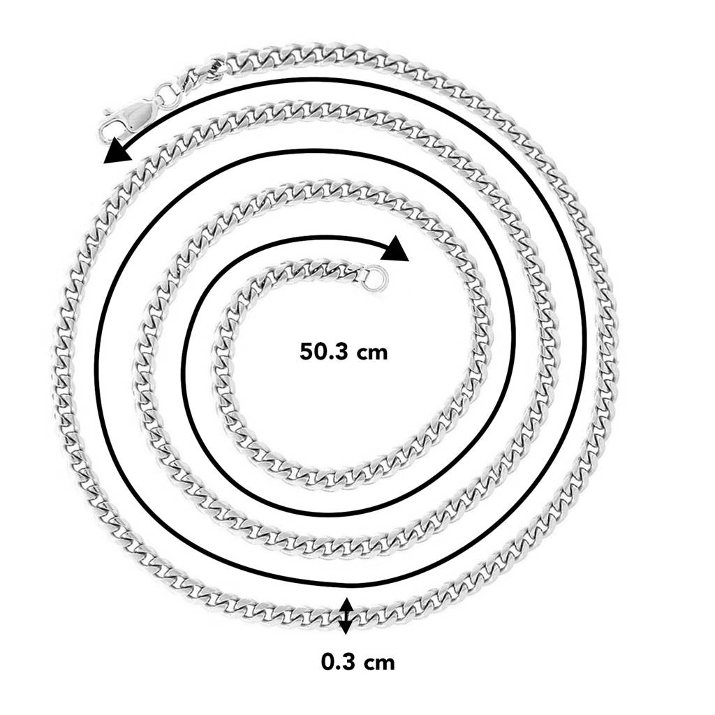 Peora Silver Plated 316L Stainless Steel 3 Mm Link Chain For Boys Necklace For Men : PX5CH54