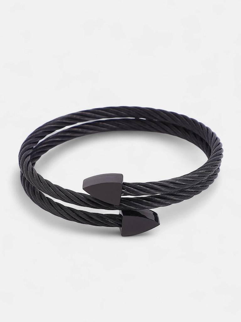 Men'S The Rope Wrap Bracelet - Onyx Black : FABR1279