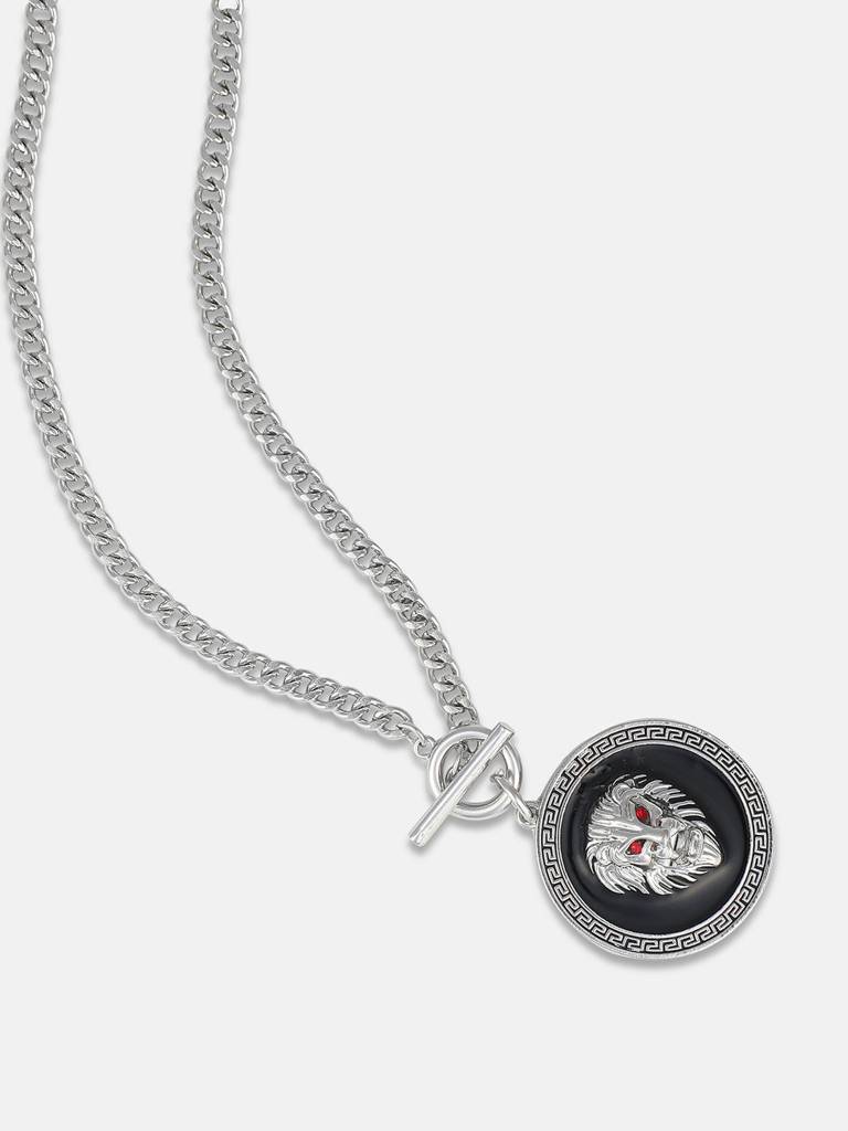 Men'S Lion Pendant Necklace - Silver : FAPD1094