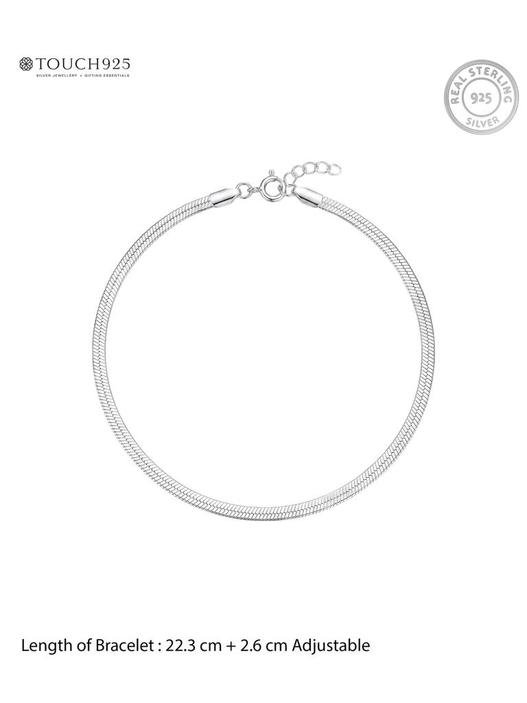 925 Silver Herringbone Bracelet : CTGB250