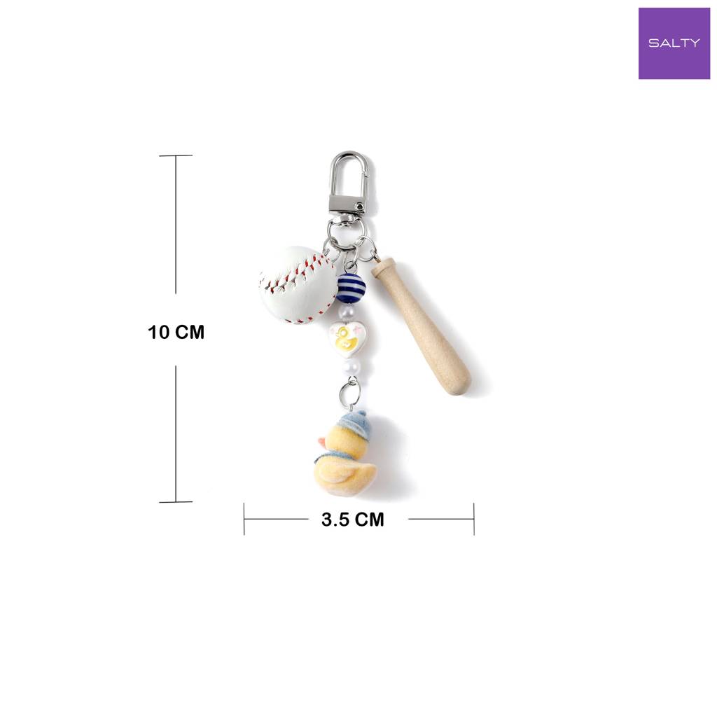 Cute Baseball & Duck Bag Charm : C-BG-0092-S-YL