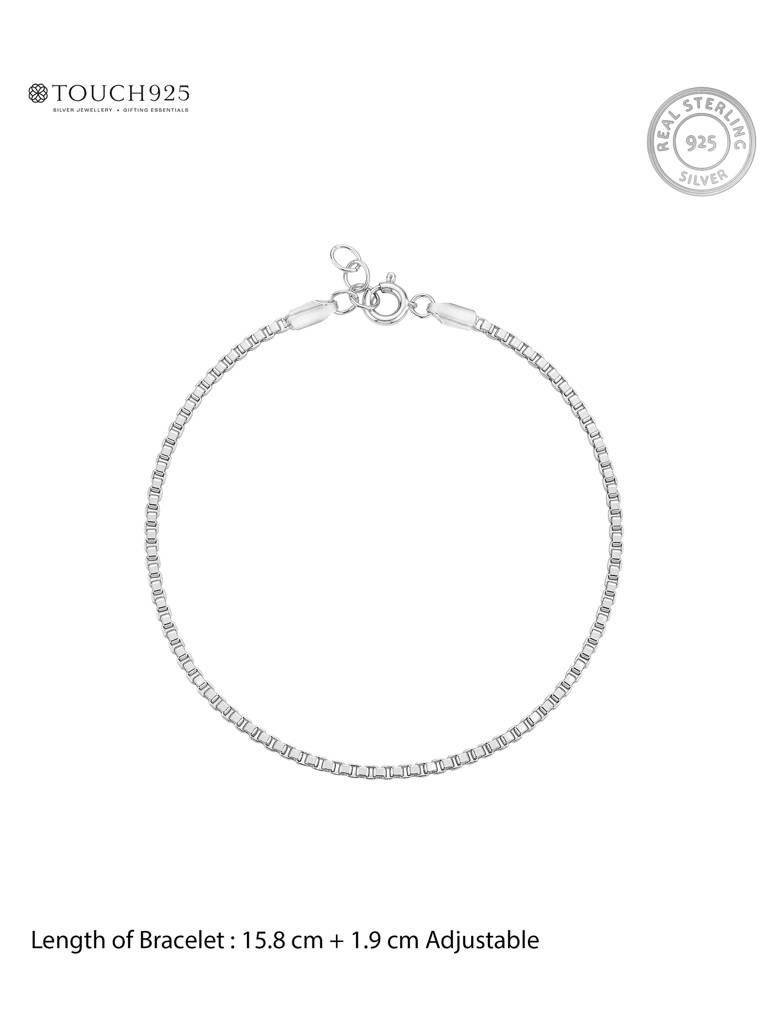 Silver Box Chain Bracelet : ITLB4015