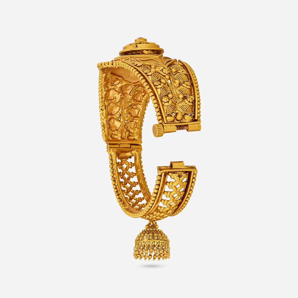 Ruby Gold Plated - Bridesmaid Antique Kada - 465138 : 465138
