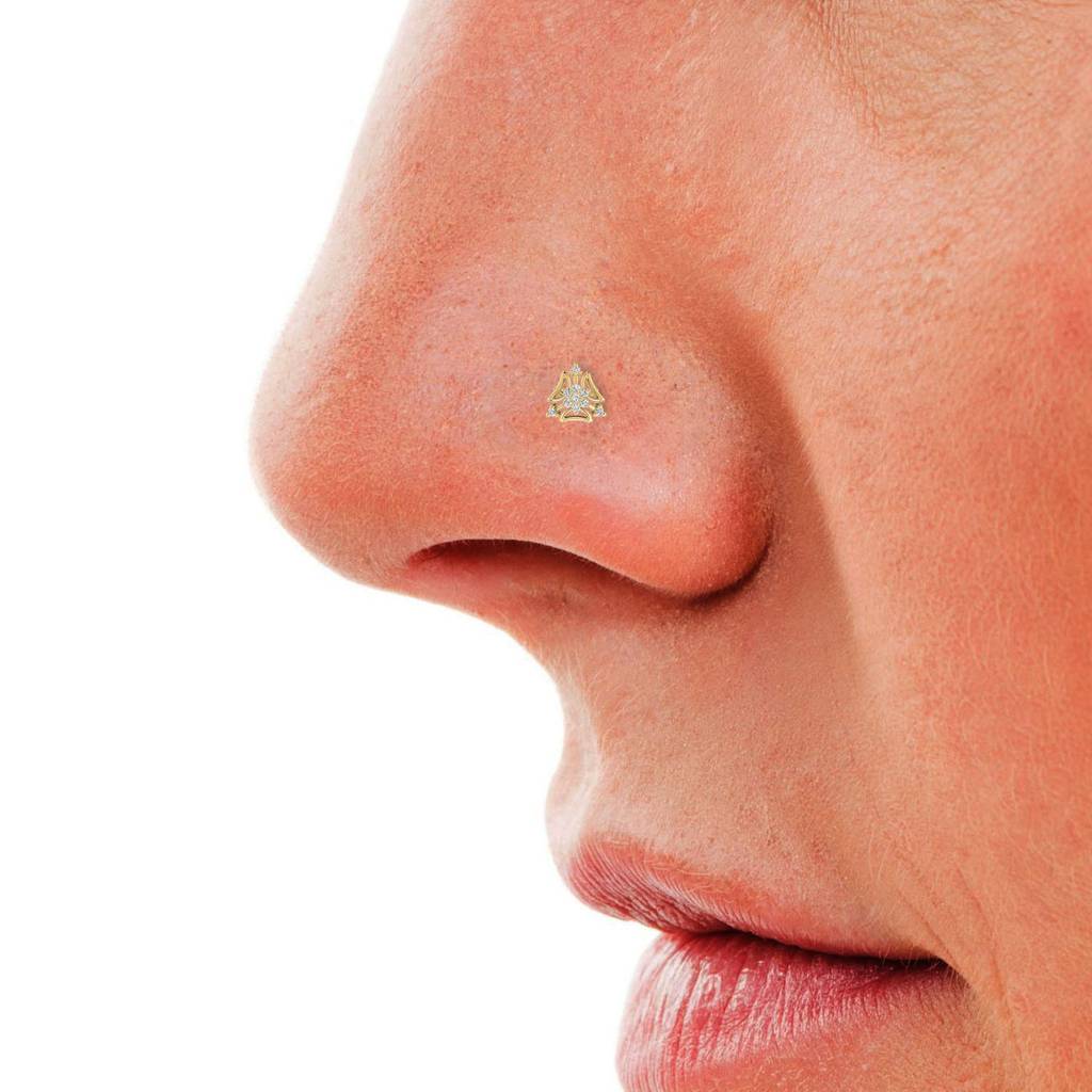 Avsar 9K Bis Hallmarked | Nosepin For Women/Girls |  Avno132 : AVNO132YC