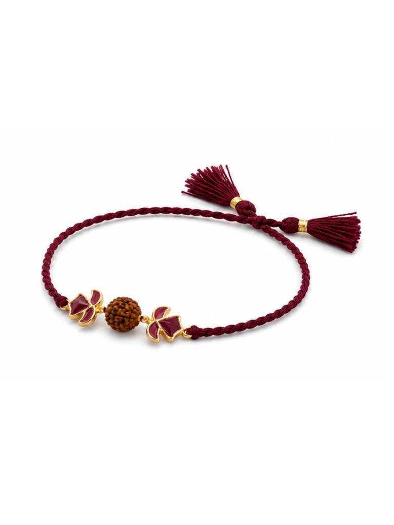 Rudraksha Lotus Rakhi : YI24A1010A