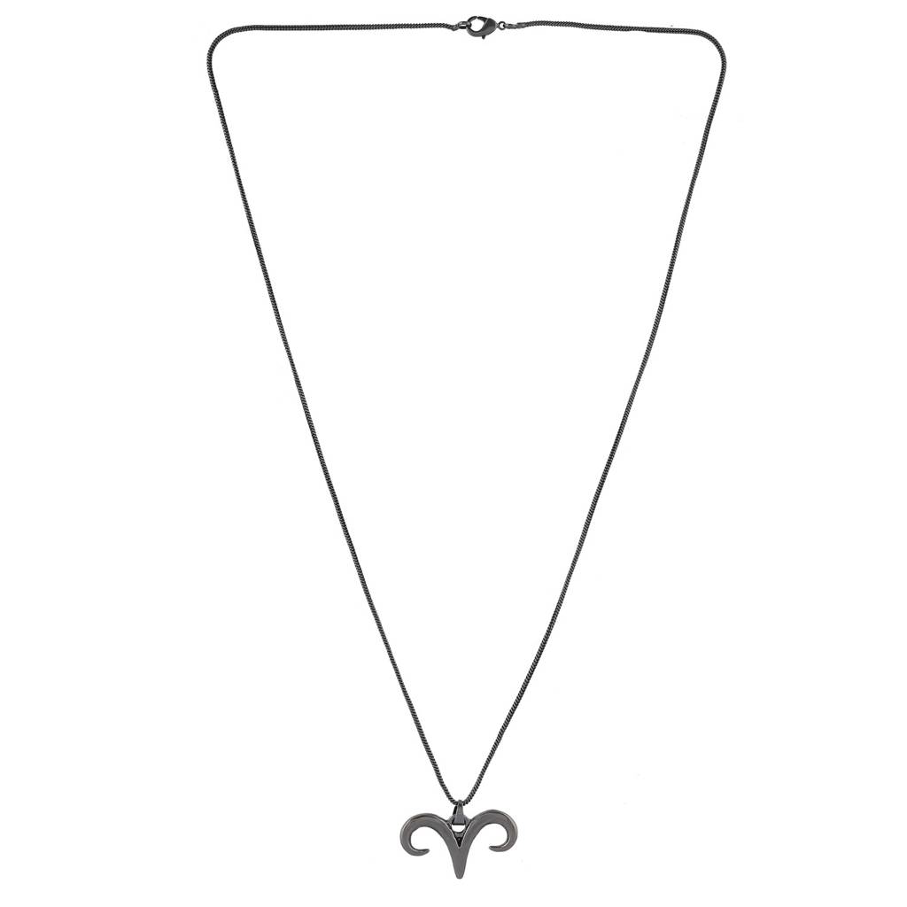 Eclipse Aries Horn Symbol Black Men’S Pendant : 8905124565553