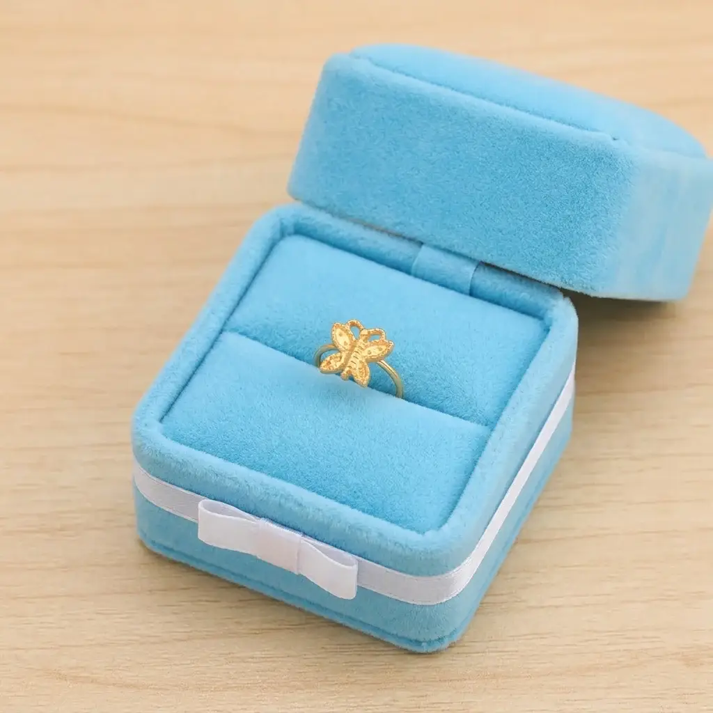 Textured Minimal Butterfly Nose Pin Gold Plated 925 Sterling Silver : NP-00013