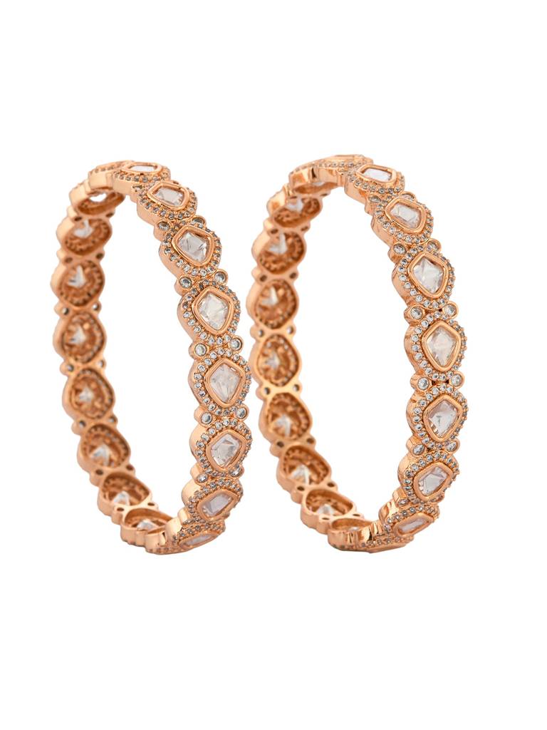 Sparkling Elegance Classic Kundan American Diamond Bangles : 8905124527339