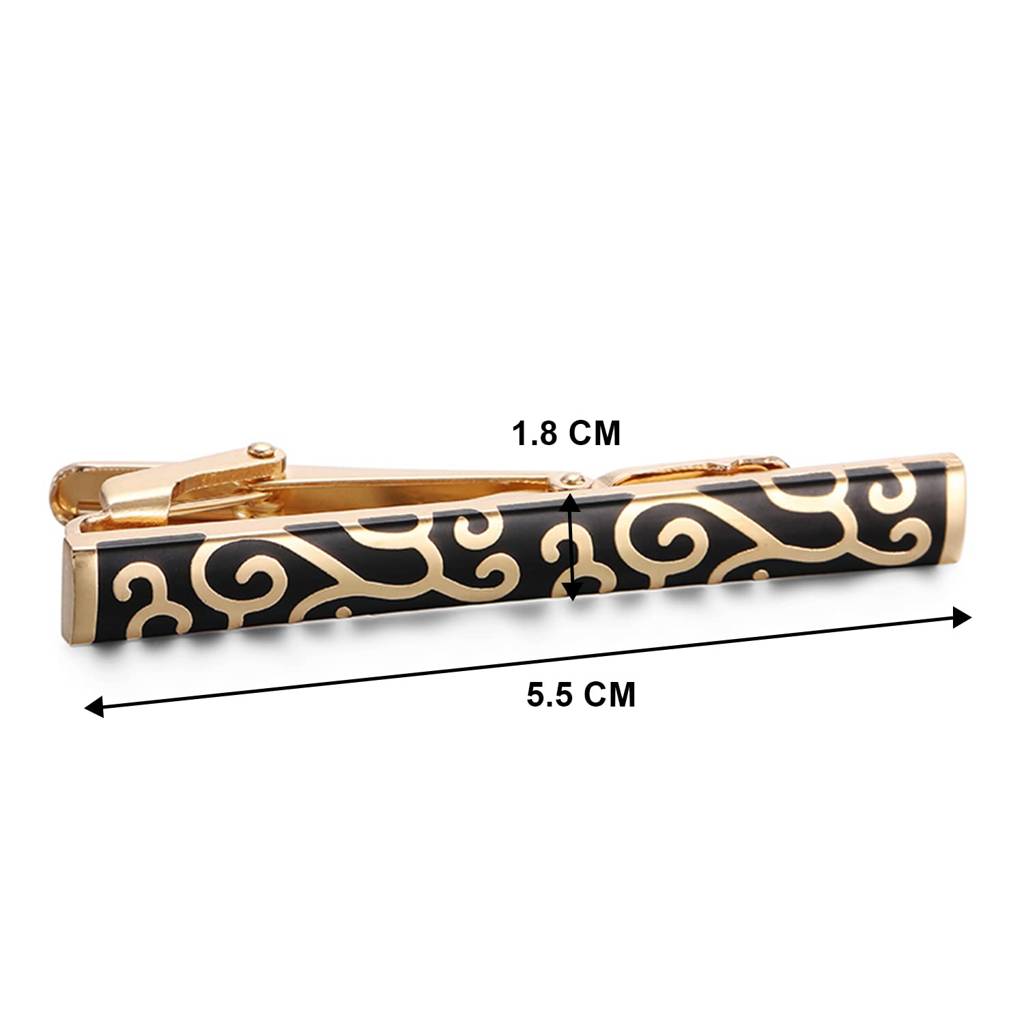 Black Gold Two Tone Tie Pin Stylish Accesories For Men & Boys Wedding Business Gift (Px9T05G) : PX9T05G