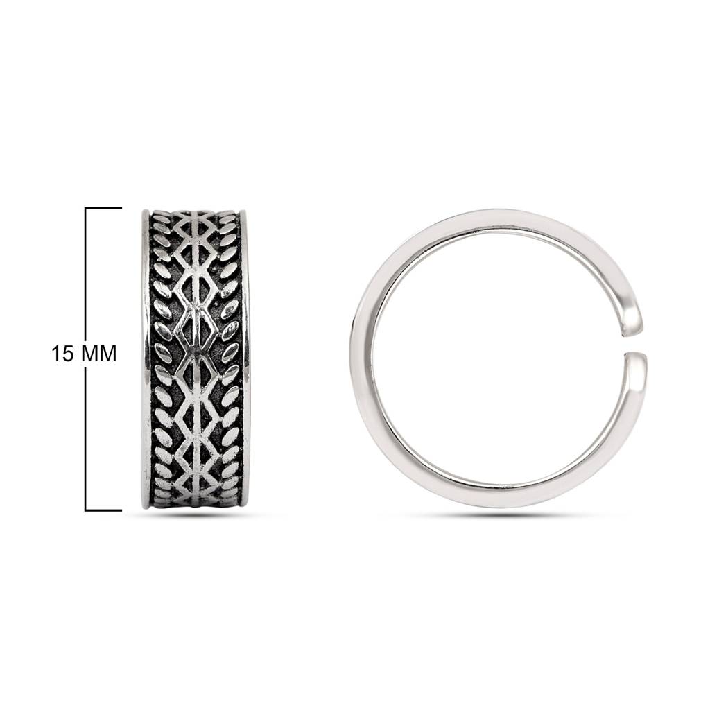 Petite Floral Oxidized Toe Ring - Sterling Silver : TR00072(1)
