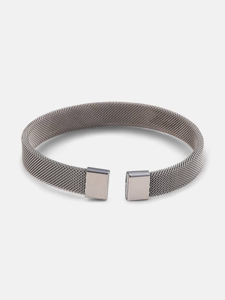 Men'S The Mesh Cuff Bracelet - Metallic Silver : FABR1119