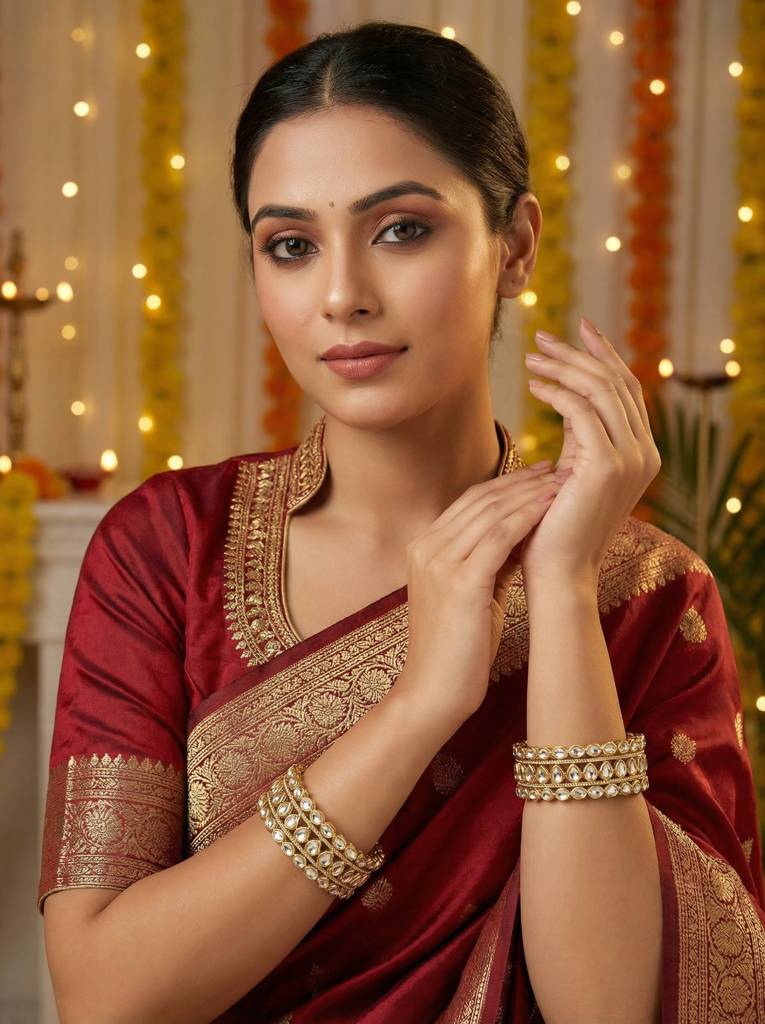 Antique Kundan Bangles Set : HB-78-24