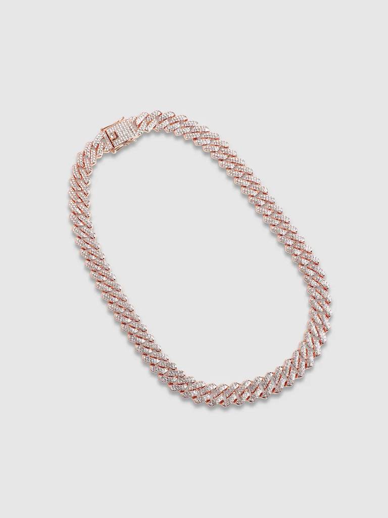 Men'S Embellished Criss-Cross Chain Necklace - Rose Gold : FANC1086