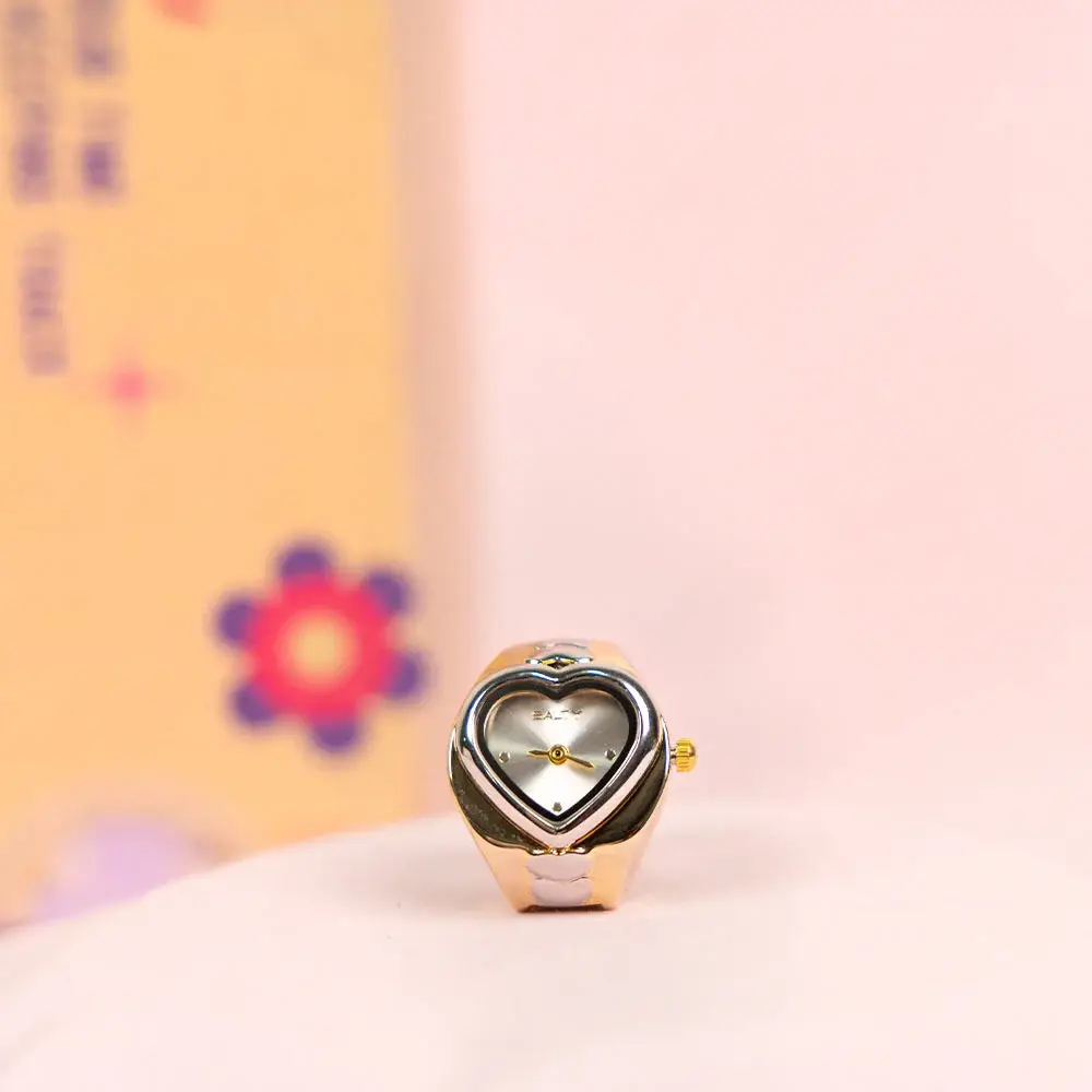 Timeless Love For Mom Crystal Heart Necklace With Heart Ring Combo Set For Mothers : NWTRC-265-G-S-1