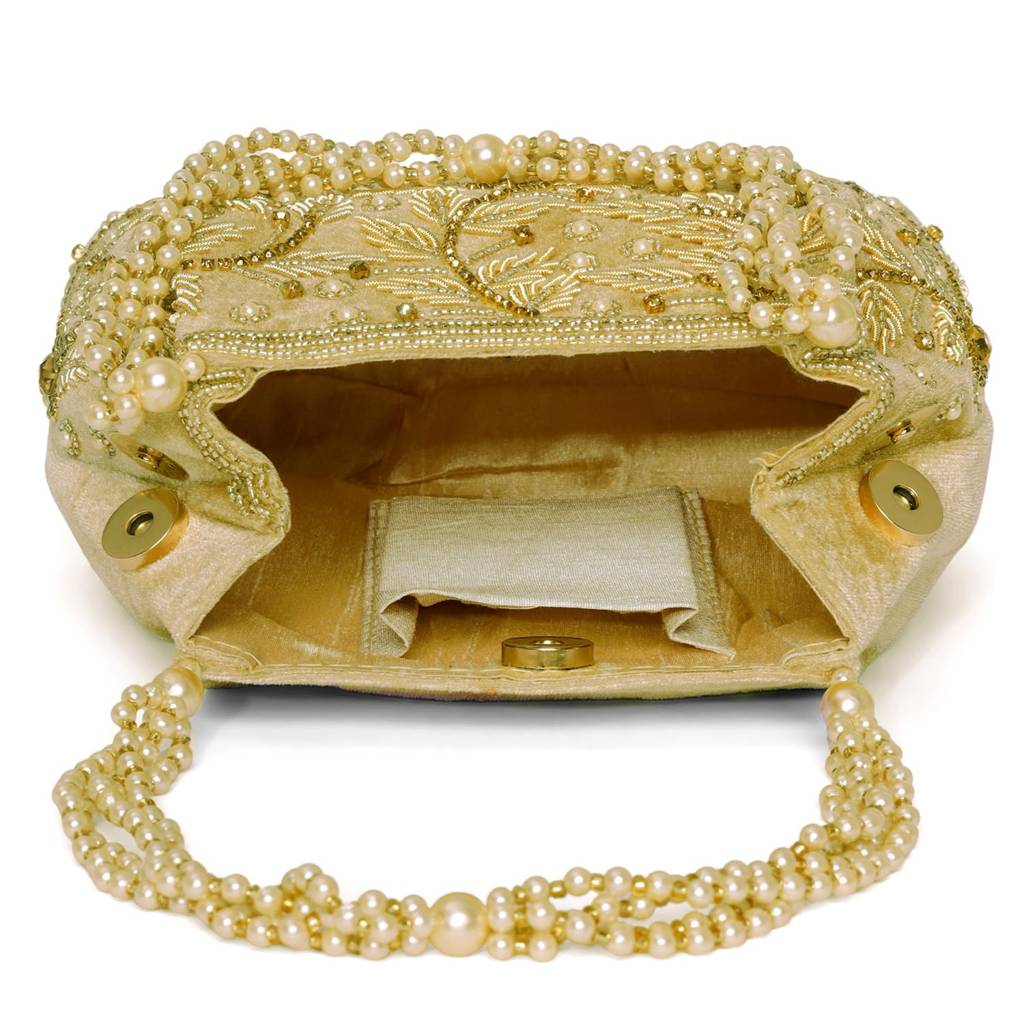 Potli Bags For Women Evening Bag Clutch Ethnic Bride Purse With Drawstring (P17Br) : P17G-F