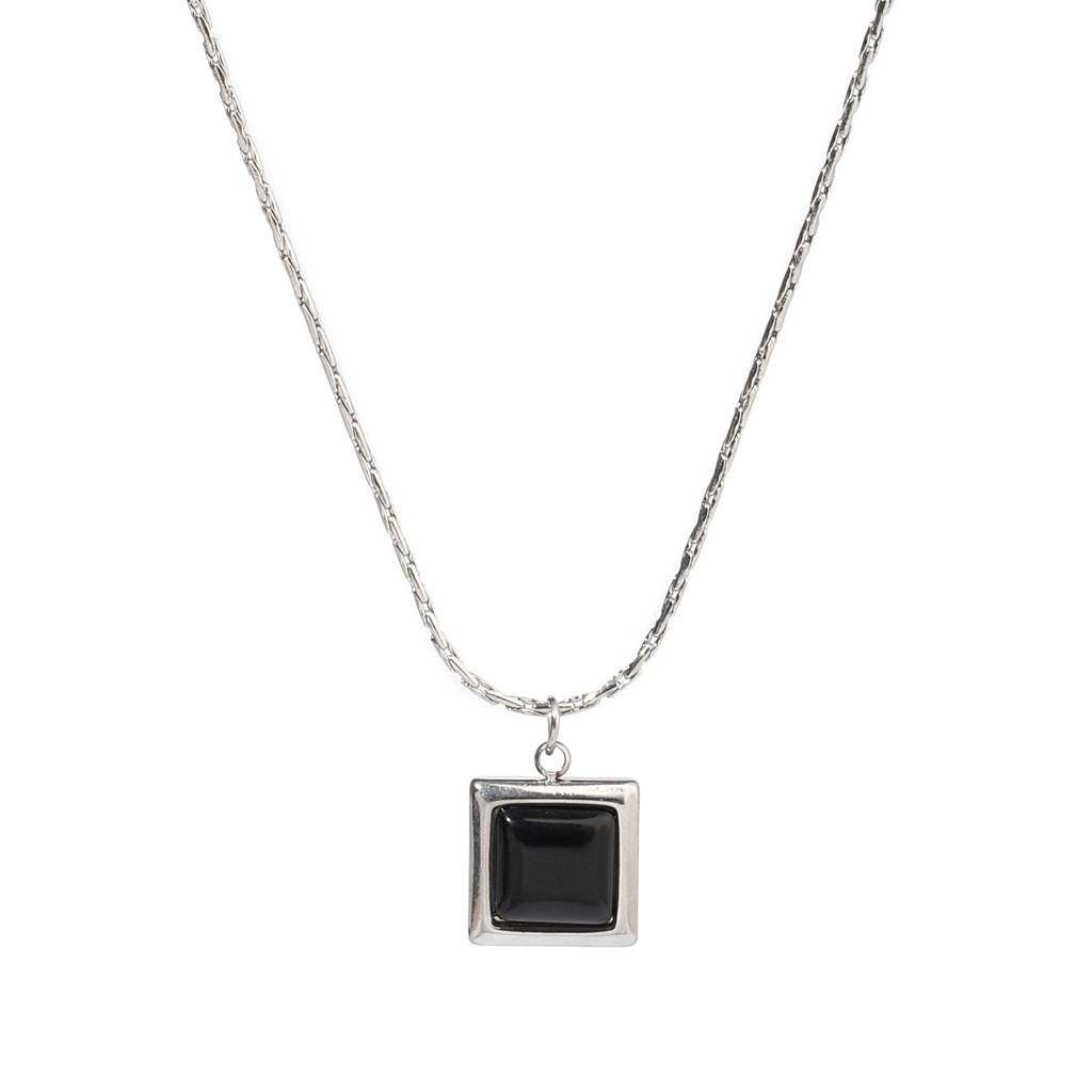 Lapis Diamond Necklace-Silver : NS13027B