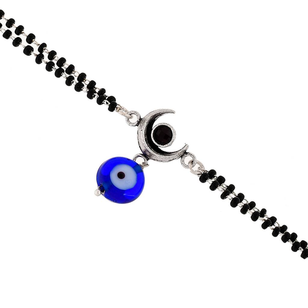 Evil Eye Double Chain Hanging Bracelet : 8905124479614