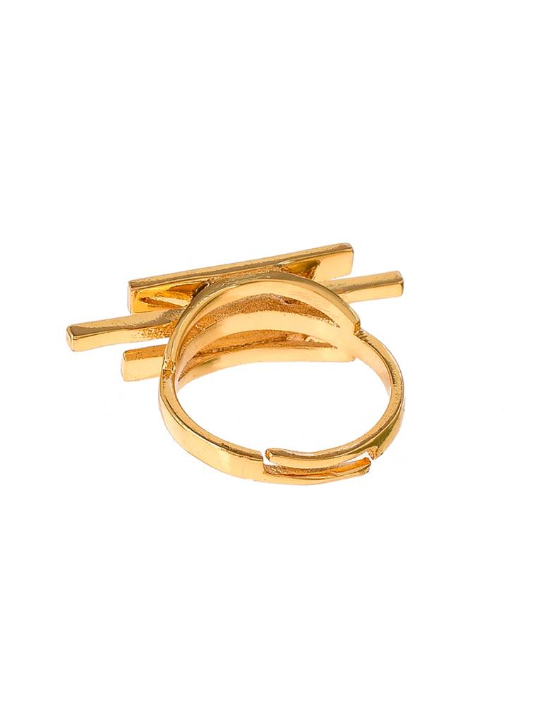 Benzene Gold Contemporary Enamelled Adjustable Ring : 8905124456530