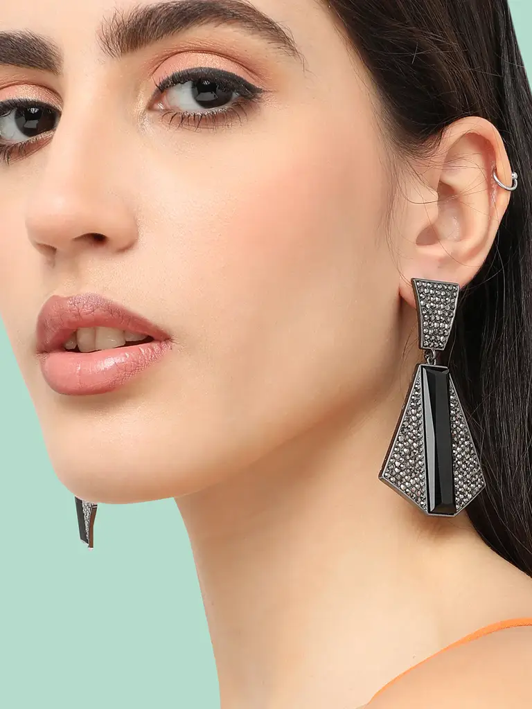 Shayla-Gold Plated Designer Stone Party Drop Earring For Women : SOHEAR4845