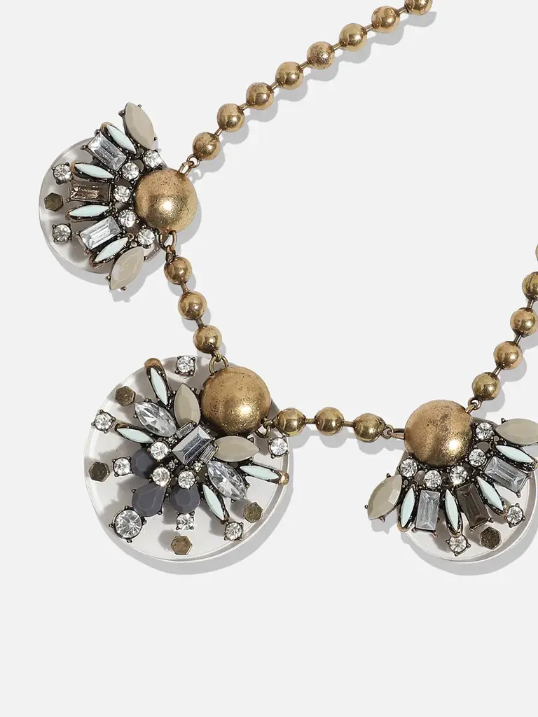 Izara-Acrylic Designer Statement Stones Necklace : SOHNCK3578