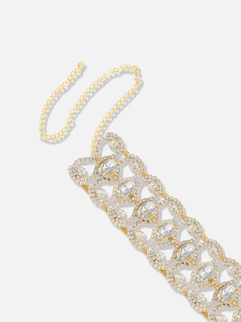 Jennica-Gold Plated Designer Party Necklace For Women : SOHNCK3364