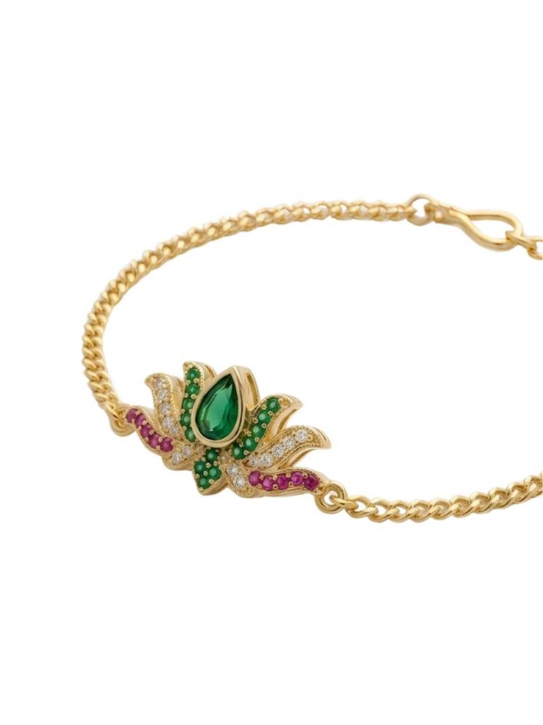Blue Flower Beaded Rakhi : YI24A1016B