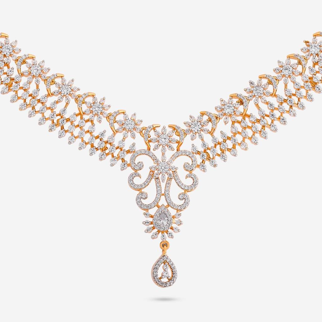Party Wear Zircon Necklace - 462613 : 462613
