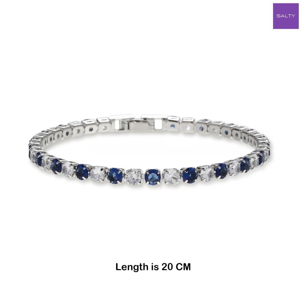 Two Tone Radiance Tennis Bracelet : MB1S0979-S-BU