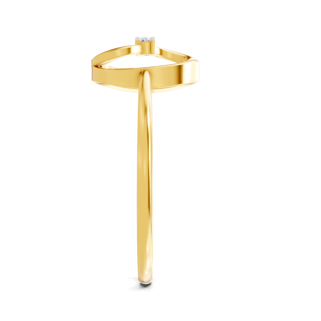 Lab Grown Diamond 0.02 Carat 925 Sterling Silver Gold Plated Oval Fashion Ring : SQRN20452-RG-925S-002CT_5