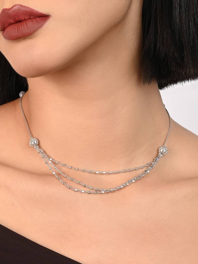 Silver Filigree Necklace : EPNC2286