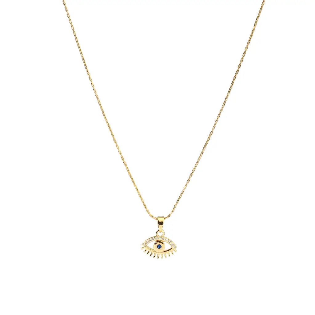 Eye On You Gold Necklace : NS13736-G-BLU