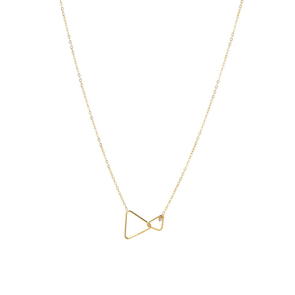 Triangle Interlocked Necklace For Women - Waterproof & Anti-Tarnish : NK0873