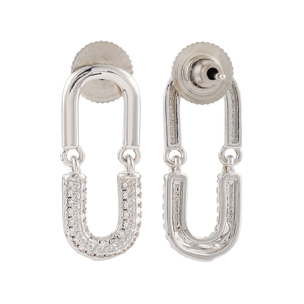 Korean Bling Silverspark Loop Drop Earrings : 8905124568318