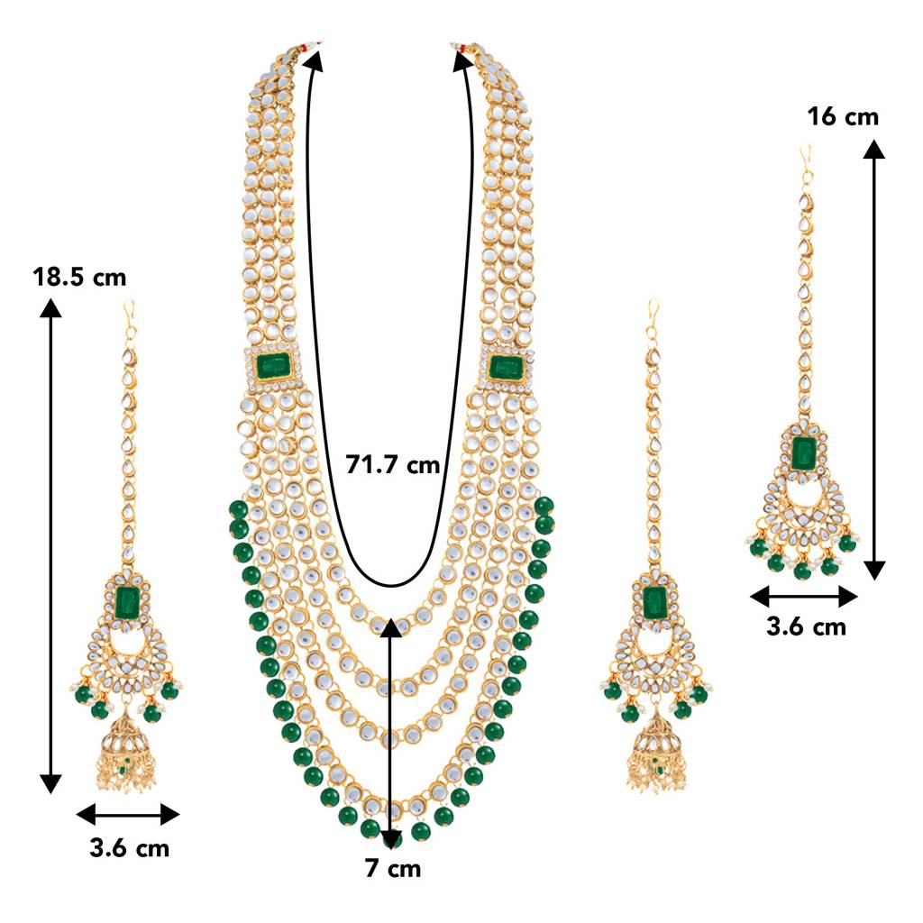 Peora Jodha Akbar Style Choker Necklace Bridal Jewellery Set Gift For Women : PF36BRLS02G