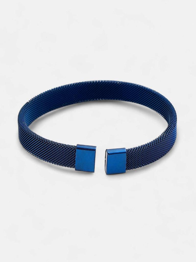 Men'S The Mesh Cuff Bracelet - Lapis Blue : FABR1113