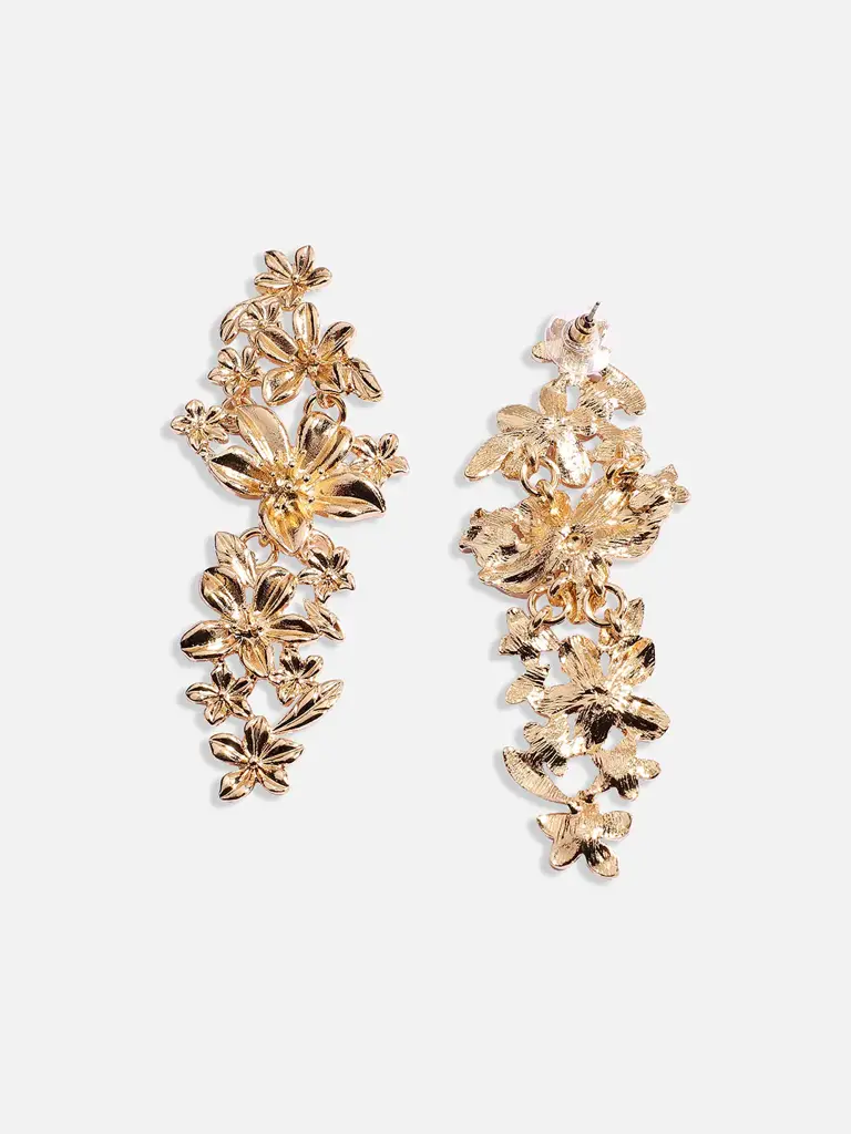 Leilanni-Women'S Gold Metallic Flora Drop Earrings : SOHIER9733