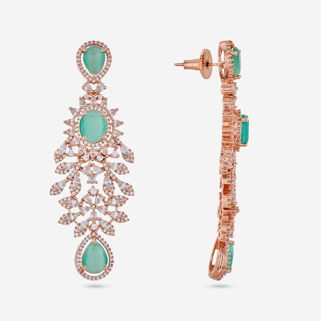 Mint Rose Gold - Plated Party Wear Zircon Necklace - 466693 : 466693