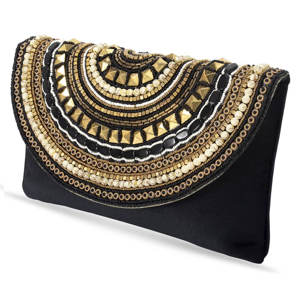 Clutch Purses For Women Wedding Handmade Evening Handbags Party Bridal Clutch (C12Bl) : C12BL
