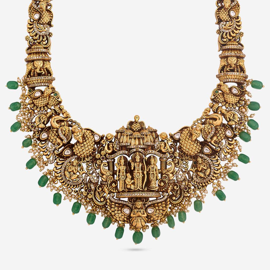 Ruby-Green Gold - Plated Bridesmaid Antique Necklace - 466746 : 466746