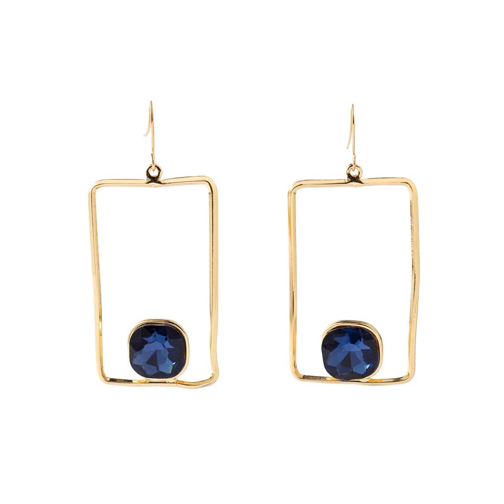 Chuffed Sapphire Gold Earring : ES13484-G-BLU