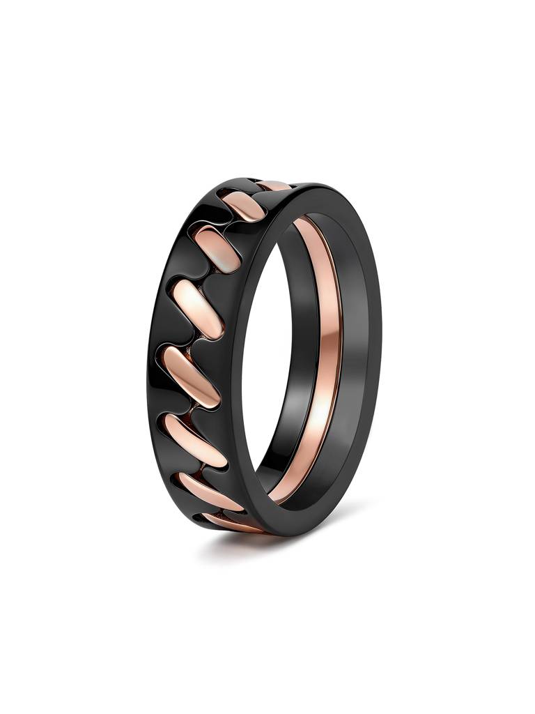 Touch925 Pure 925 Silver Interlock Men'S Fusion Ring : CJGR348