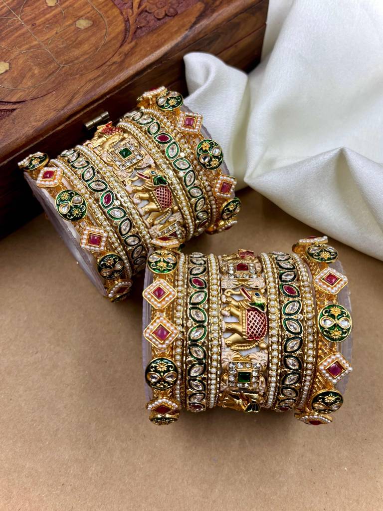 Polki Heritage Bridal Bangles : HB-71-24