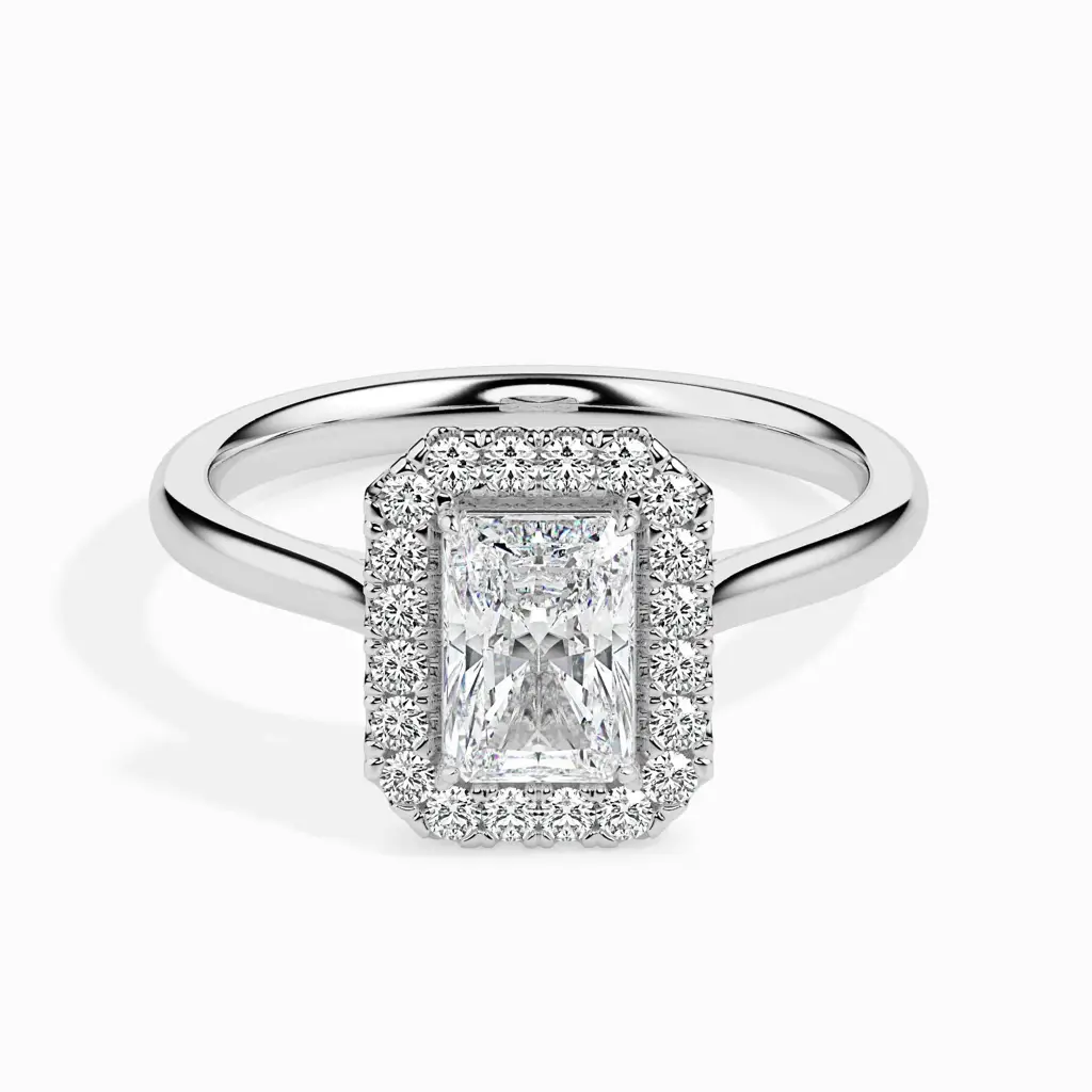 1 Carat Radiant Solitaire Ring With Halo : 14kYellowZNR138F10