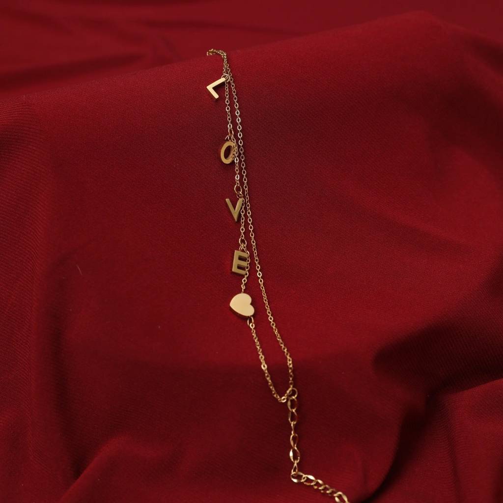 Love Destiny Necklace And Bracelet Combo : NBC-034-G-1