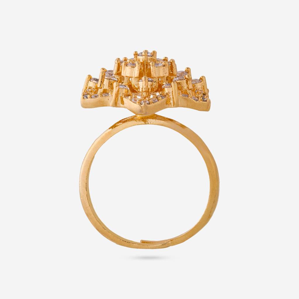 White - Plated Party Wear Zircon Finger Ring - 469256 : 469256