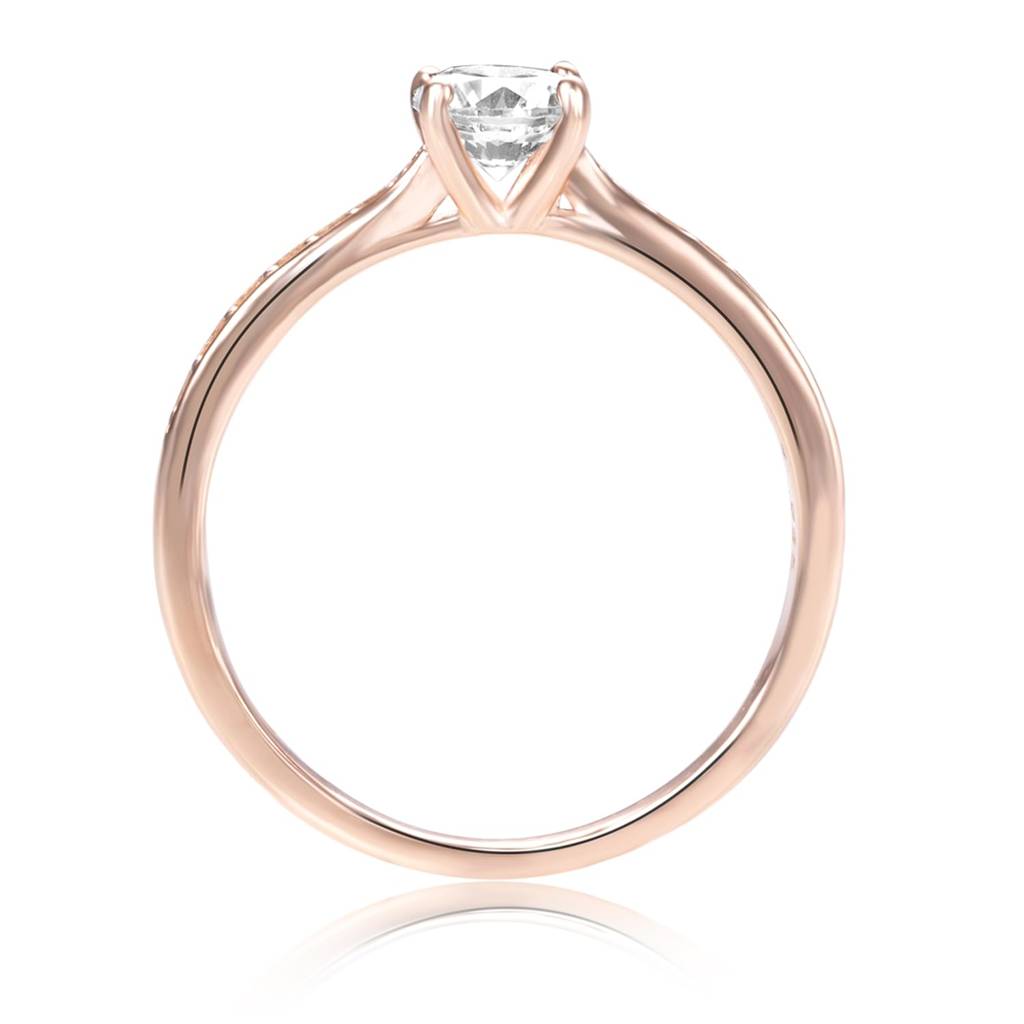Rose Gold Plated 925 Sterling Silver Cz & Crystal Studded Finger Ring Fine Jewellery Gift For Women : PR5868C-7
