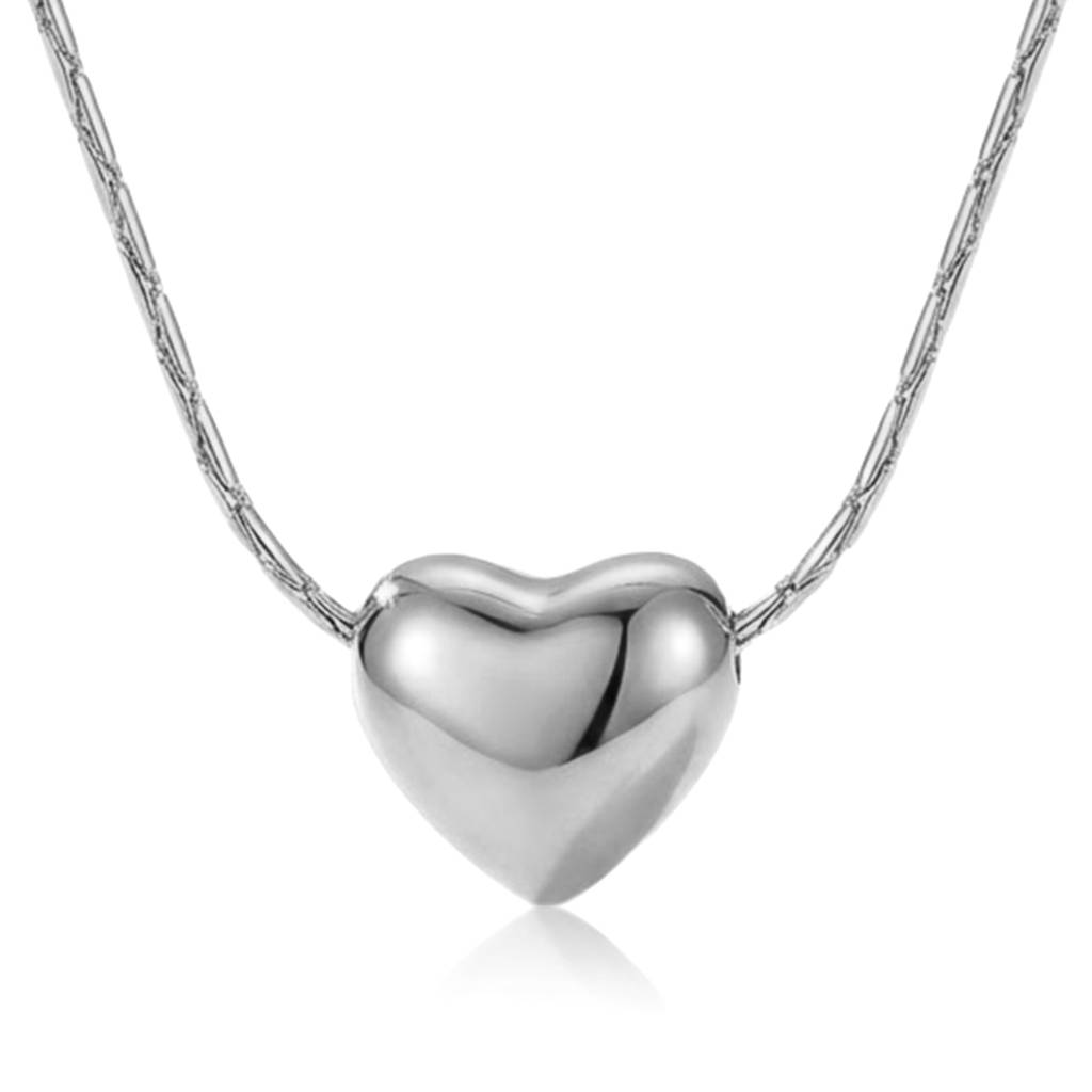 Heart Shape Pendant Chain Necklace Fashion Jewellery For Women & Girls : PX9P79S