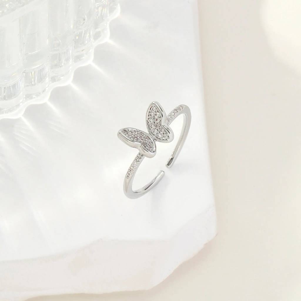 Regal Butterfly Necklace And Ring Combo : NRC-077-S-1