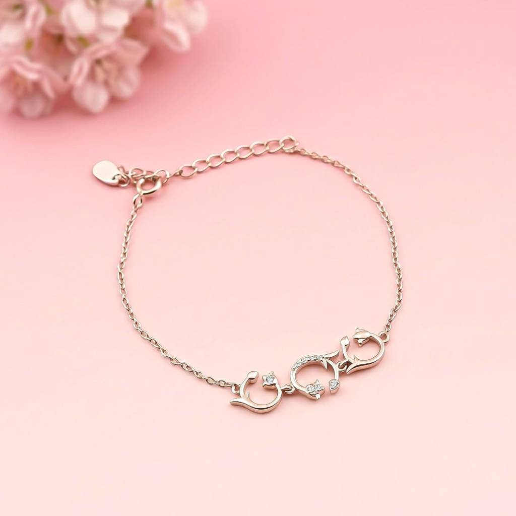 Silver Nature Floral Vine Bracelet : ZLBR-1081