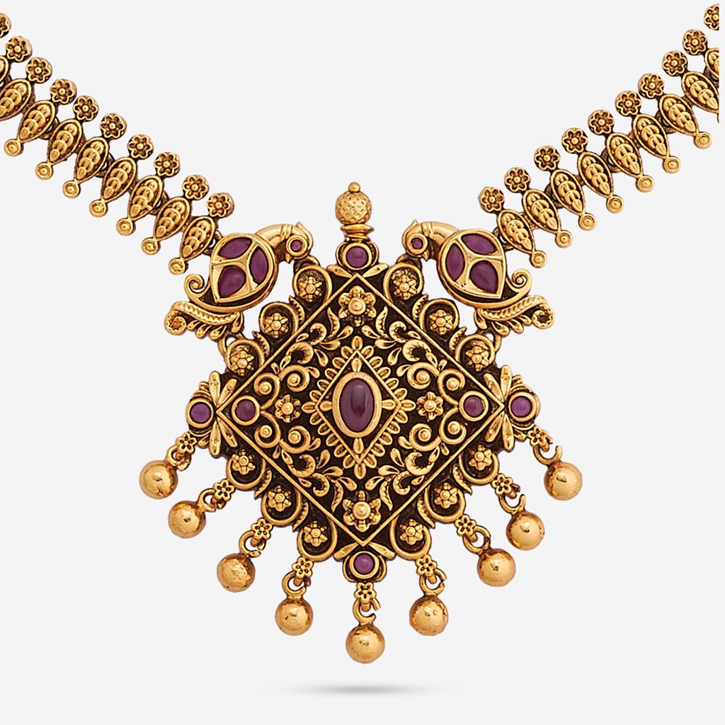 Ruby Gold - Plated Bridesmaid Antique Necklace - 452362 : 452362
